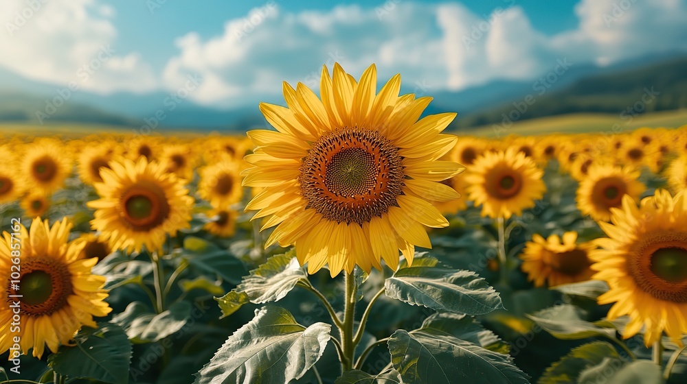 A windmill farm set in a field of sunflowers, illustrating the blend of renewable energy solutions with natural agricultural landscapes. A windmill farm set in a field of sunflowers, illustrating the blend of renewable energy solutions with natural agricultural landscapes.