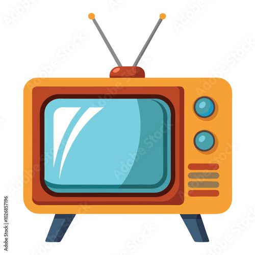 Retro old tv vector illustration isolated on a white background