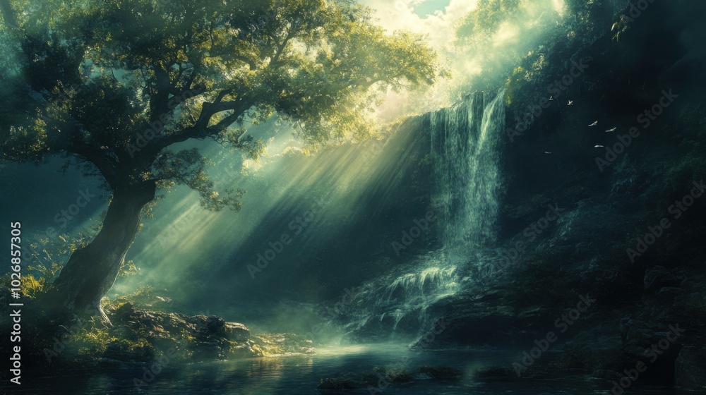 Obraz premium underwater scene with rays