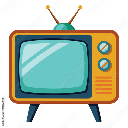 Retro old tv vector illustration isolated on a white background