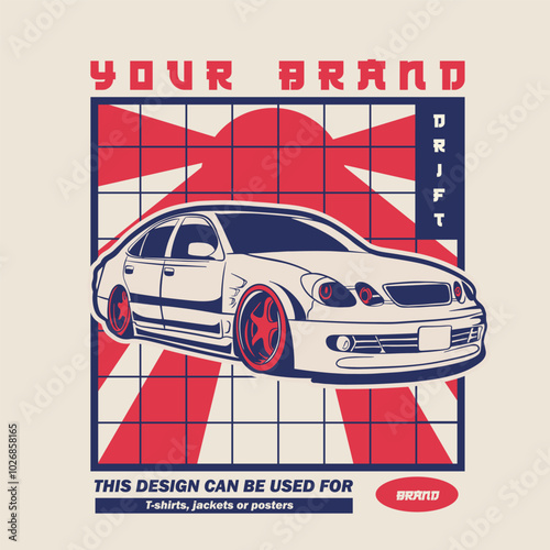 Car Vector Illustration For Conceptual Design. Suitable for posters, stickers, t-shirt prints, and banners.	
