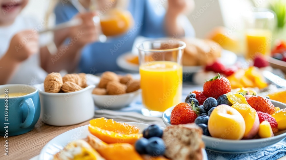Family Enjoying a Healthy Breakfast Together