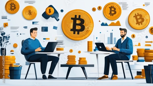 Financial Advisors Discussing Cryptocurrency Benefits