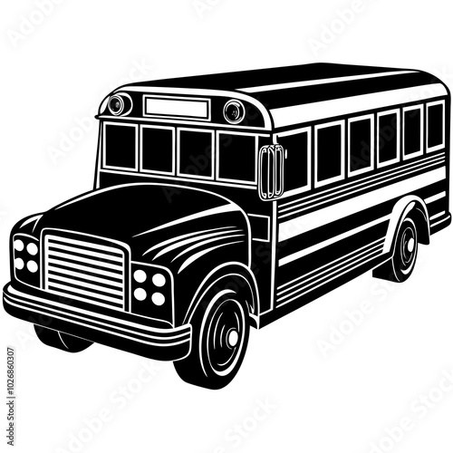 school bus silhouette 
Vector illustration