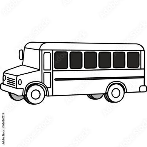 school bus line art
Vector illustration