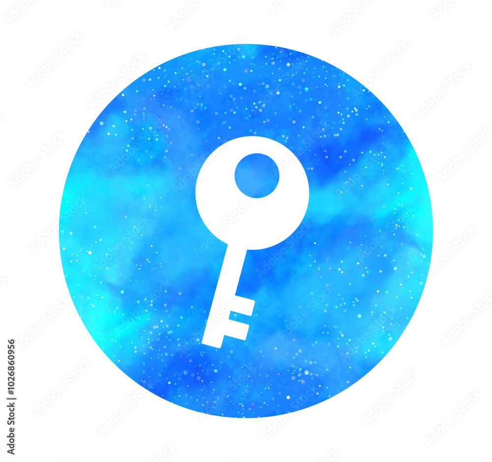 水色の星空|鍵アイコン 水色の星空|鍵アイコン