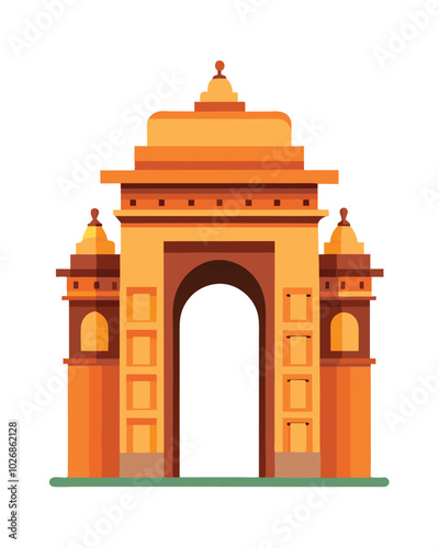 Indian culture gate vector illustration isolated on a white background