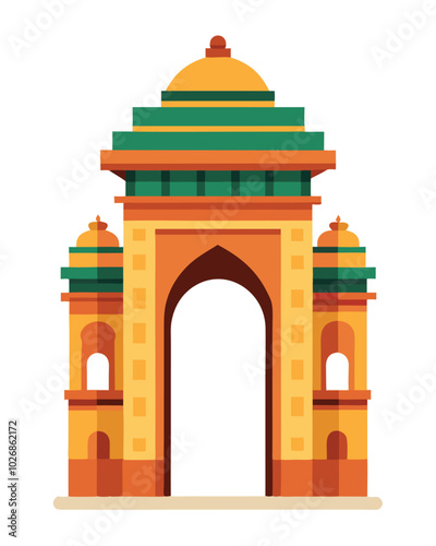 Indian culture gate vector illustration isolated on a white background