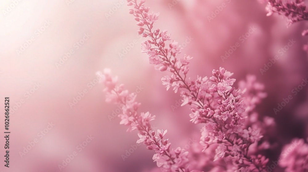 Obraz premium Delicate Pink Flowers in Soft Focus Background