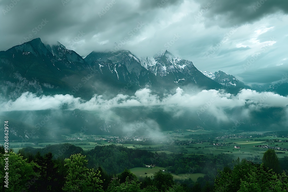 View of the Austrian mountains.