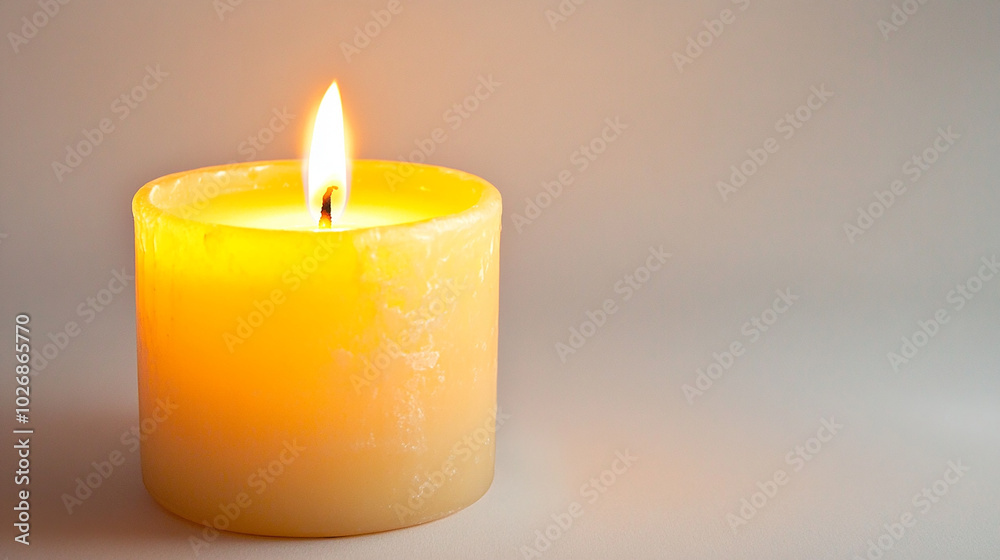 Elegant candle with soft light from a flickering flame Elegant candle with soft light from a flickering flame