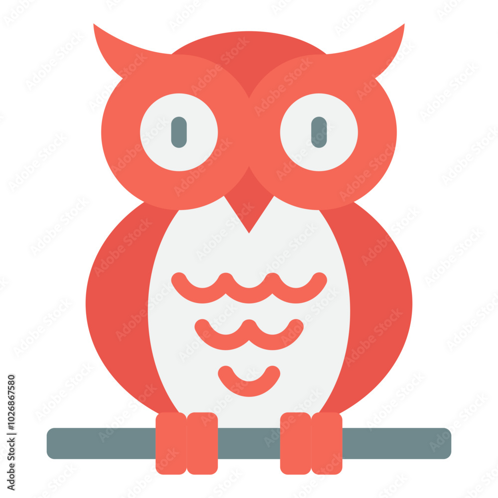 A vibrant and charming cartoon owl sits on a branch, showcasing its playful and whimsical design, perfect for children's themes. A vibrant and charming cartoon owl sits on a branch, showcasing its playful and whimsical design, perfect for children's themes.