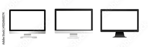 Blank Monitor clipart, isolated on transparent background, PNG