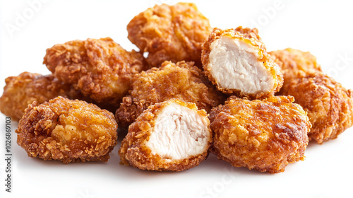 Chicken nuggets with crispy coating and tender meat photo