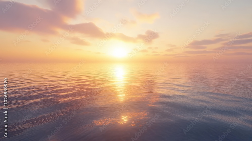 Obraz premium Serene Sunset Over Tranquil Waters