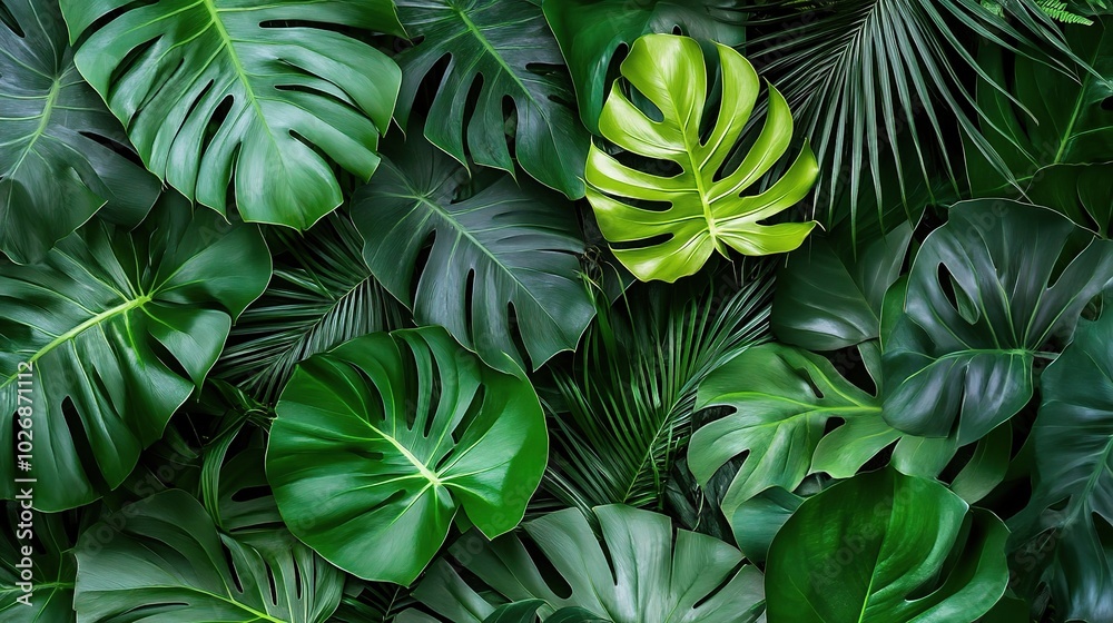 custom made wallpaper toronto digitalLush Tropical Greenery Background for Design Projects