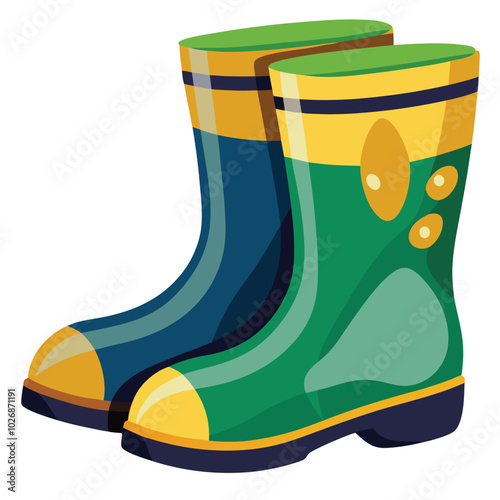 Rubber garden boots vector illustration isolated on a white background