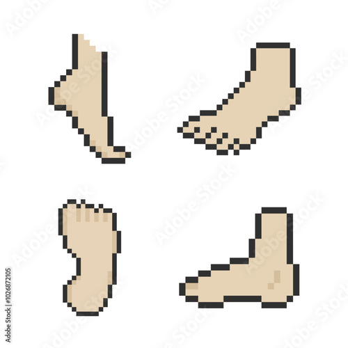 human foot bundle element pixel art