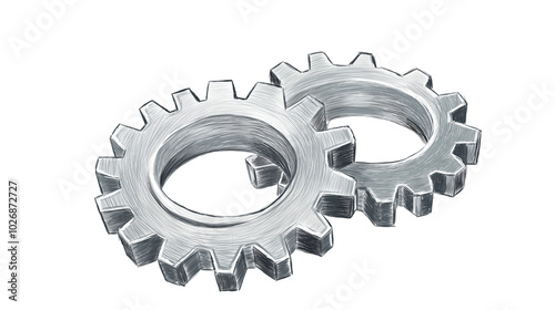 abstract digital illustration of cogwheels and gear