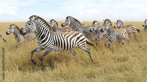 Zebras Running Wild.