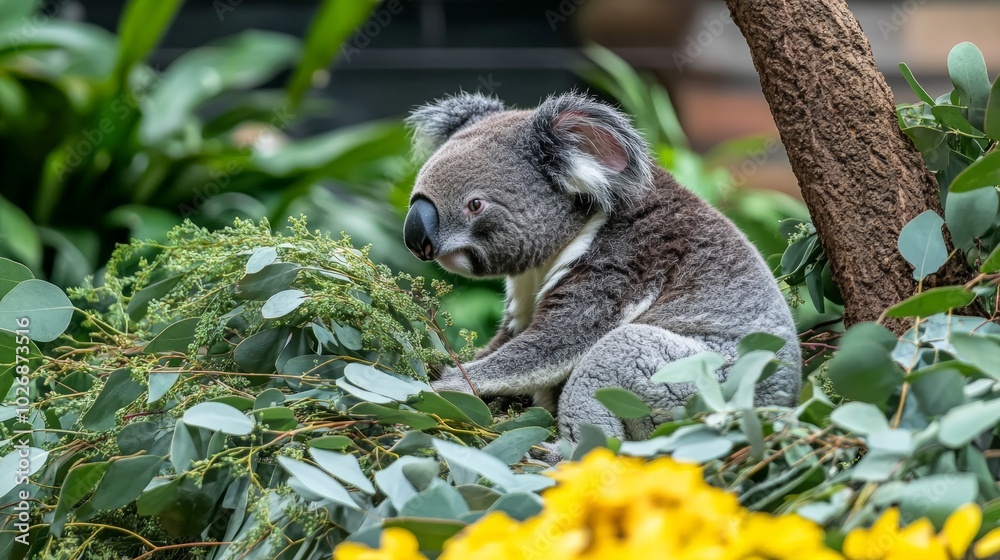 Fototapeta premium Koala in Eucalyptus Tree.