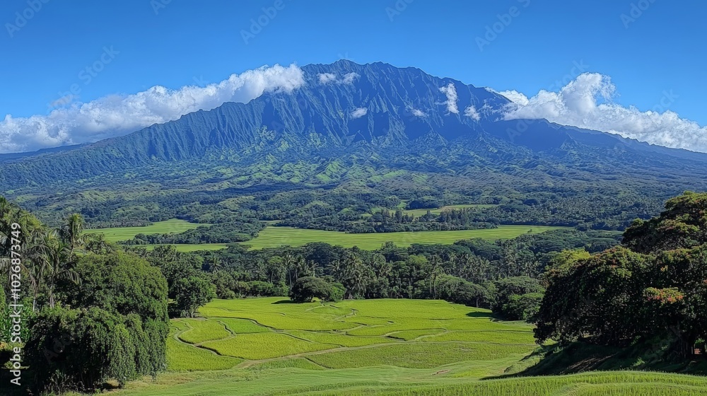 Mountain Landscape Hawaii.