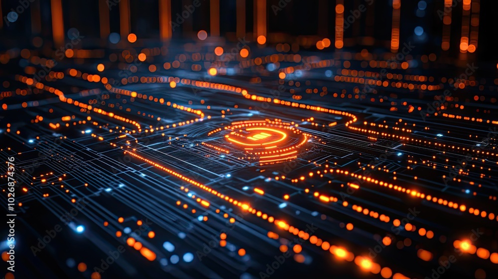 Illustration of a high-tech concept for data mining, highlighting the integration of digital technology in information processing. Illustration of a high-tech concept for data mining, highlighting the integration of digital technology in information processing.