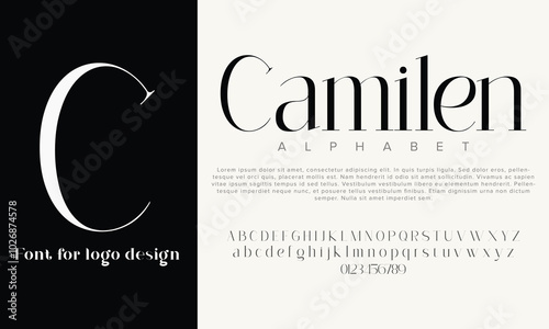 Camilen vector alphabet font for logo design