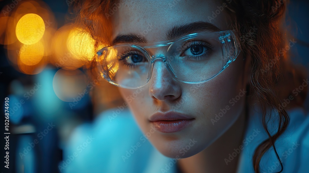 Image of a scientist conducting research, perfect for wide banners and advertisements related to scientific exploration. Image of a scientist conducting research, perfect for wide banners and advertisements related to scientific exploration.