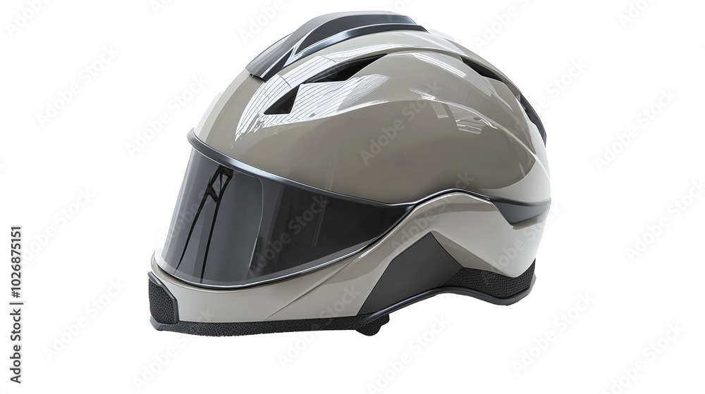 Protective helmet with a sturdy design, set on white Protective helmet with a sturdy design, set on white