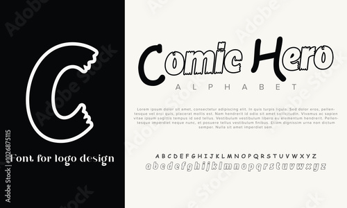 Comic vector alphabet font for logo design