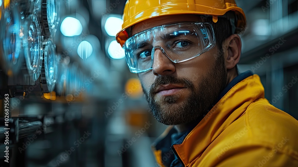 Industrial maintenance engineer inspecting production processes on a factory station, using digital tools for quality assurance. Industrial maintenance engineer inspecting production processes on a factory station, using digital tools for quality assurance.