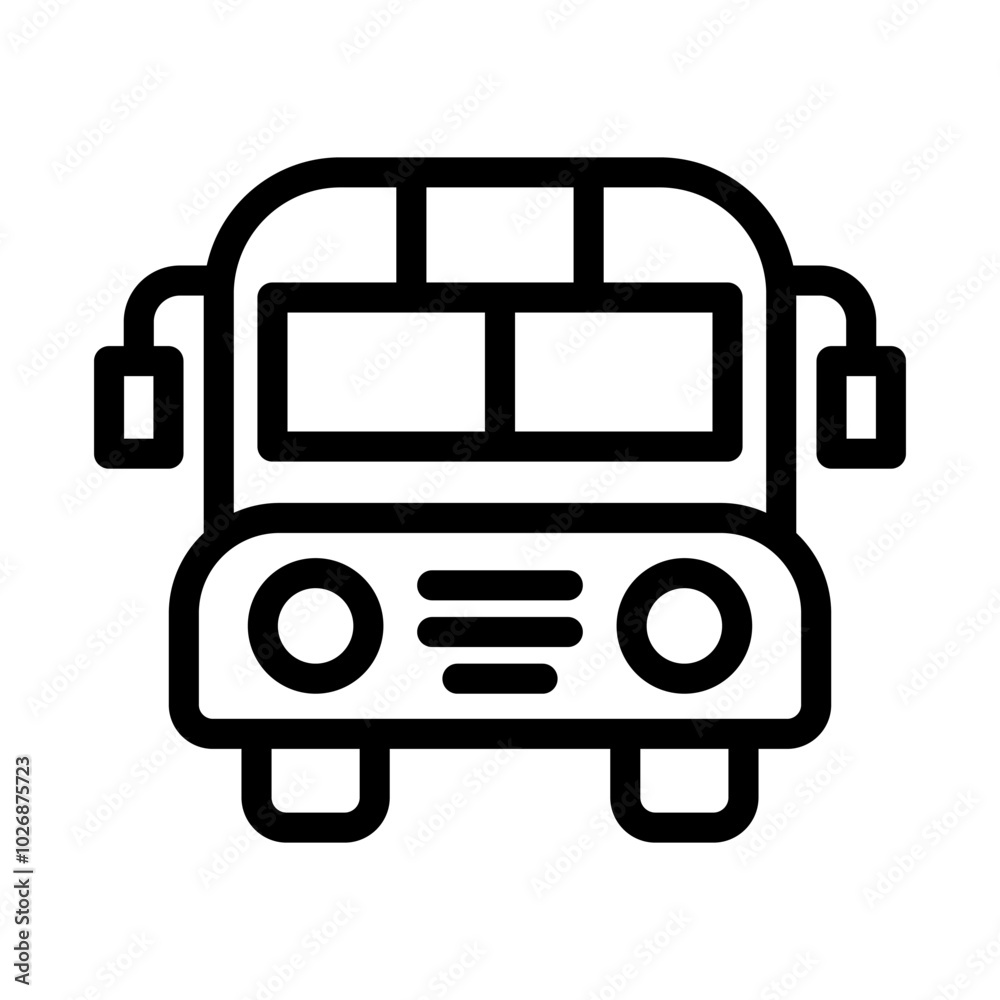 Fototapeta premium 17 school bus line icon illustration vector graphic