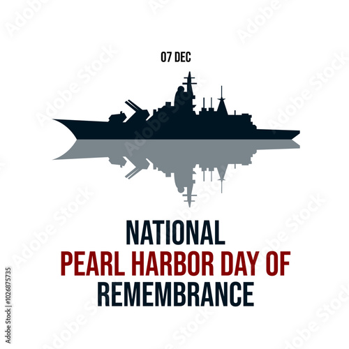 vector graphic of National Pearl Harbor Day of Remembrance good for national National Pearl Harbor Day of Remembrance celebration. flat design. flyer design.flat illustration.
