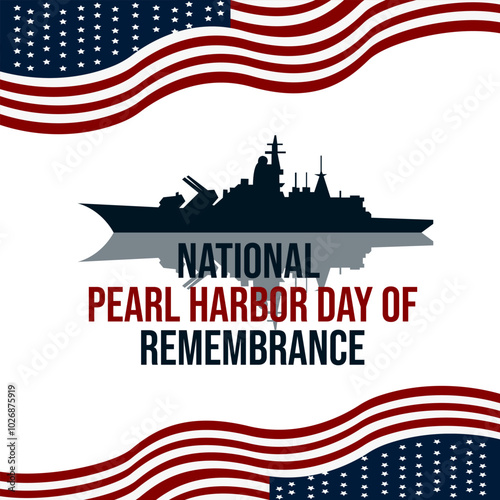 vector graphic of National Pearl Harbor Day of Remembrance good for national National Pearl Harbor Day of Remembrance celebration. flat design. flyer design.flat illustration.