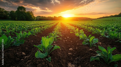 Modern technologies, including AI, assist in agricultural soil processing, showcasing advancements that precede traditional crop sowing methods. photo