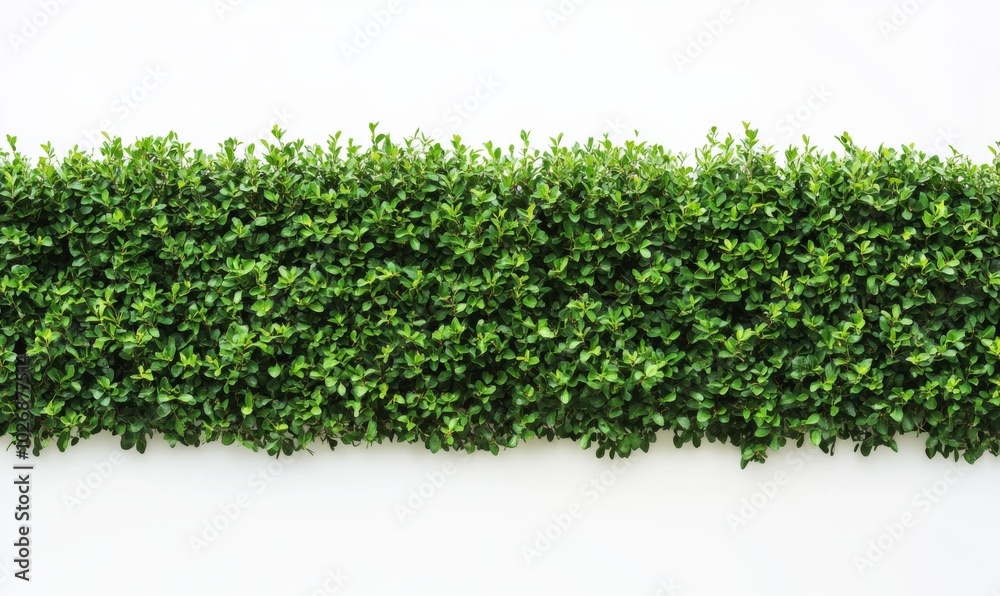 Obraz premium row of hedges from above, just one line, straight