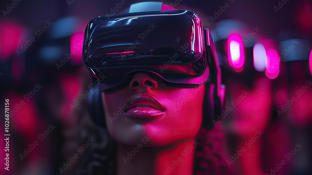People with VR glasses are immersed in virtual reality gaming, illustrating the future of digital technology and 3D simulations in modern lifestyles. People with VR glasses are immersed in virtual reality gaming, illustrating the future of digital technology and 3D simulations in modern lifestyles.