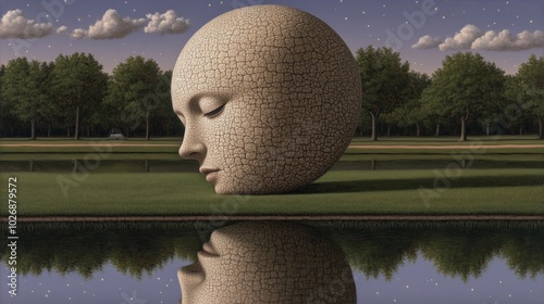 Stone Head Reflection.