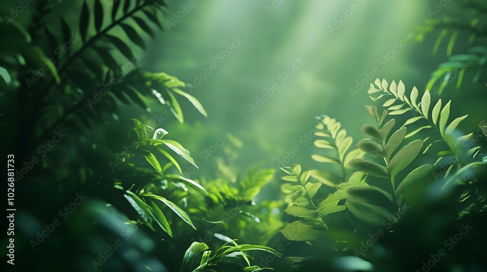 Lush Green Foliage and Flourishing Leaves in a Nature Conservation Landscape Lush Green Foliage and Flourishing Leaves in a Nature Conservation Landscape