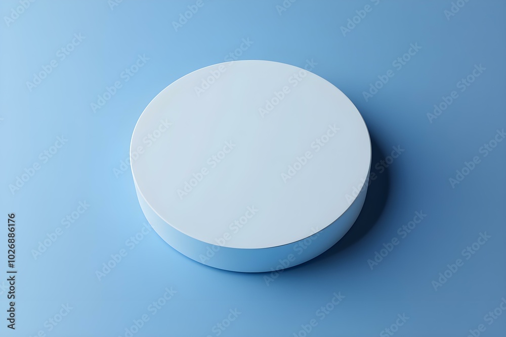 3d podium top view on a blue background. Circle stand for product. Soft minimalist platform for beauty presentation design 3d podium top view on a blue background. Circle stand for product. Soft minimalist platform for beauty presentation design