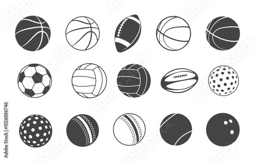 Sports ball svg, Sports ball silhouette, Game ball silhouette, Game ball svg, Football silhouette, Ball svg, Football silhouette svg, Sports ball icons, Soccer ball svg, Sports ball vector bundle