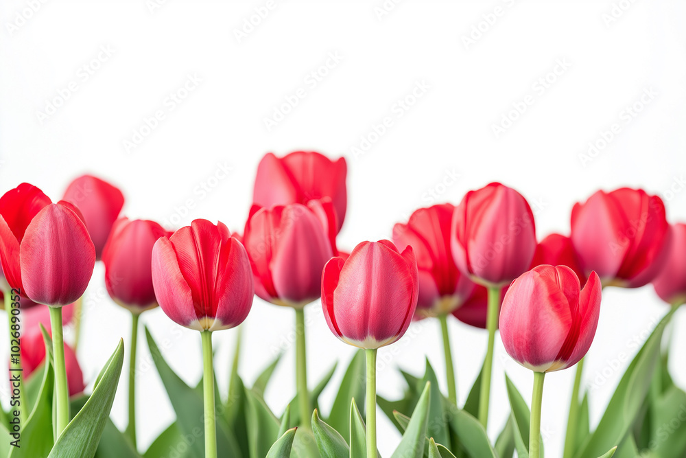 Natural spring flowers full body red tulips isolated on without background. Natural spring flowers full body red tulips isolated on without background.