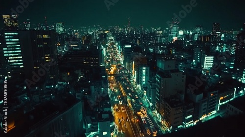 Wallpaper Mural Mesmerizing Nighttime Cityscape of a Bustling Metropolis Torontodigital.ca