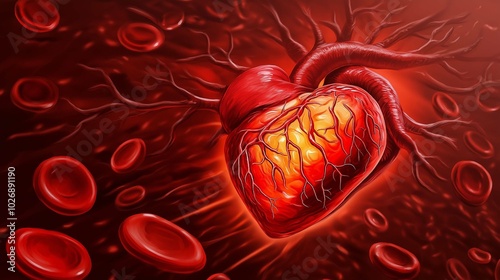 Artistic Representation of Heart Attack in Vivid Colors photo