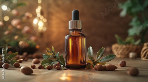 Dark Amber Bottle with Argan Oil Extract