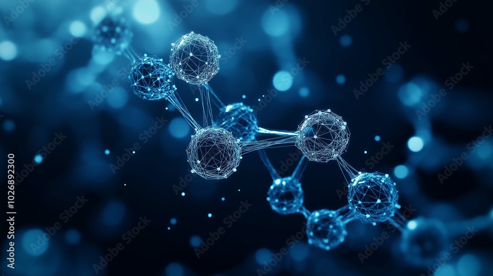 Obraz premium Digital Carbon Molecule Structure Visualization