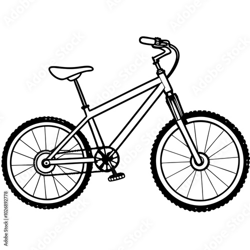 mountain bike  line art
vector illustration on a white background
