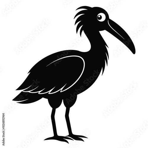 Solid color Shoebill Stork animal vector design