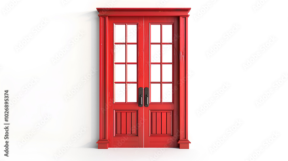 red door on white background red door on white background